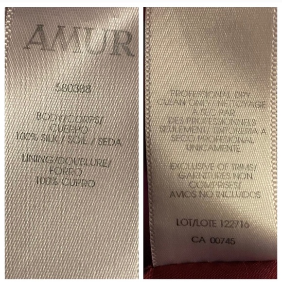 AMUR Laura Floral Silk One Shoulder Dress Size 2 Lavender Purple Asymmetric Hem - Picture 4 of 16